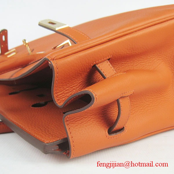 Hermes Birkin 35cm Tendon Veins Leather Bag Orange Gold Hardware Hermes Birkin 35cm Tendon Veins Leather Bag Orange Gold Hardware